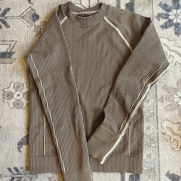 Halfdays Tops - Halfdays Johnson Top - Size S - Color Spiked Cocoa and Oatmilk